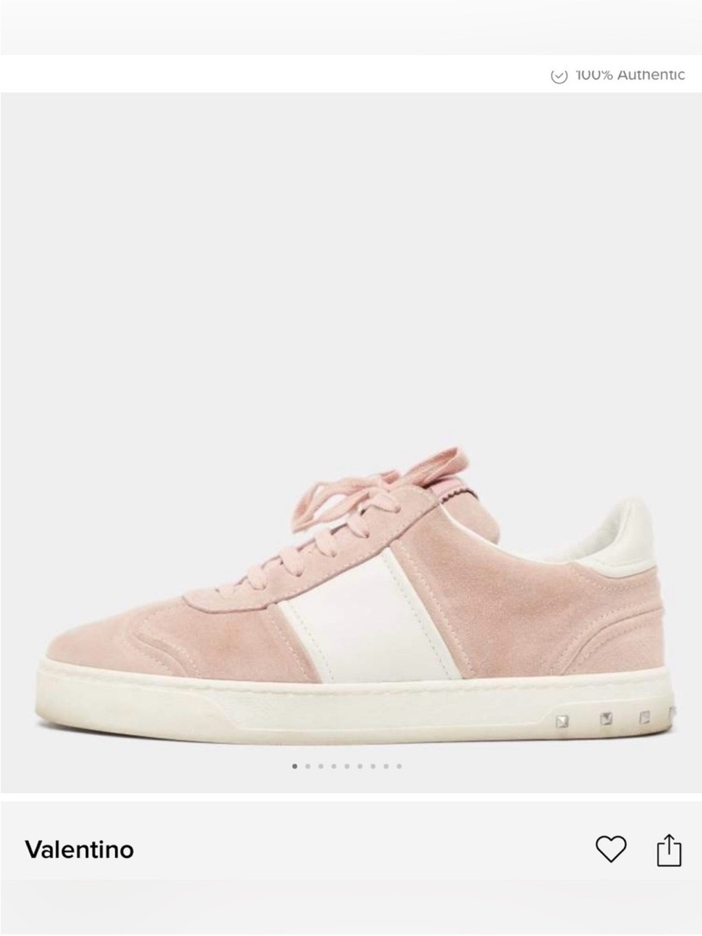 Valentino Garavani Fly Crew Suede Rockstud Lowtop Sneakers Blush Beige 44.5 Mens
